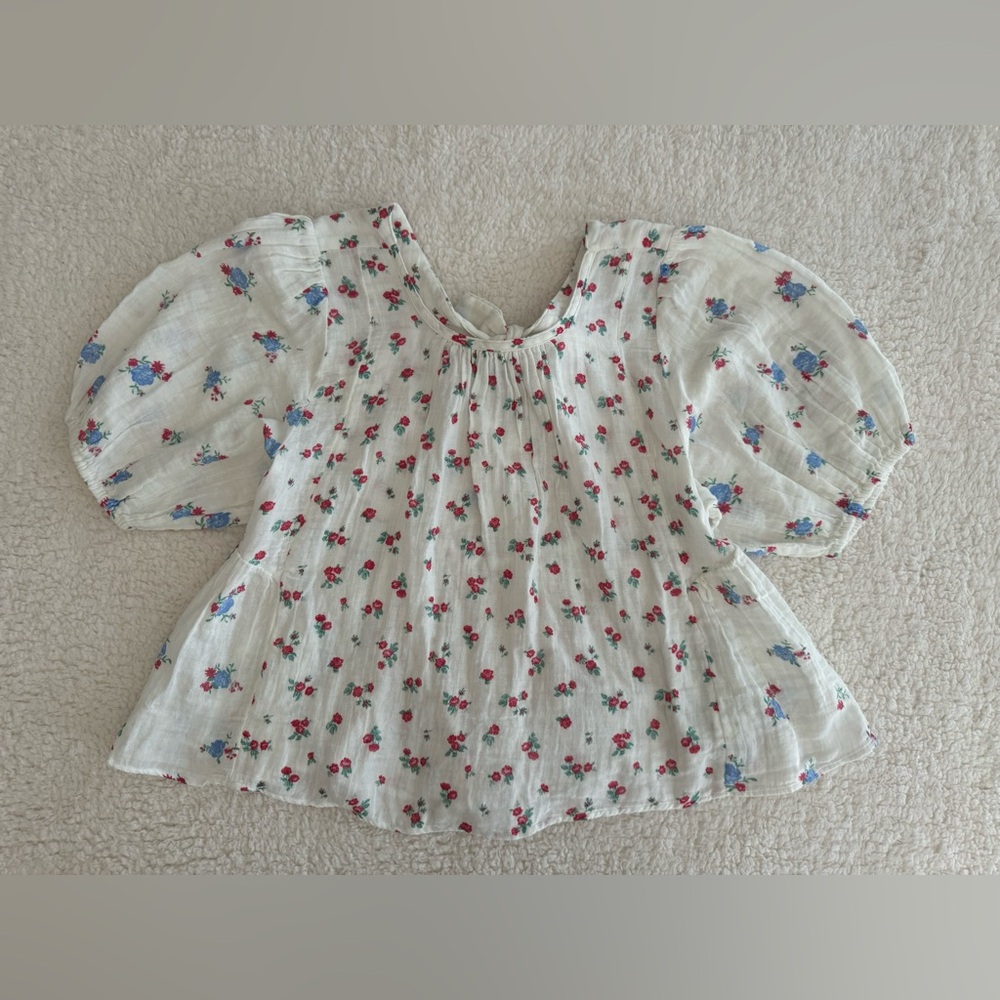 Free People Chloe Printed Top Tea Combo Color Size Large NWOT